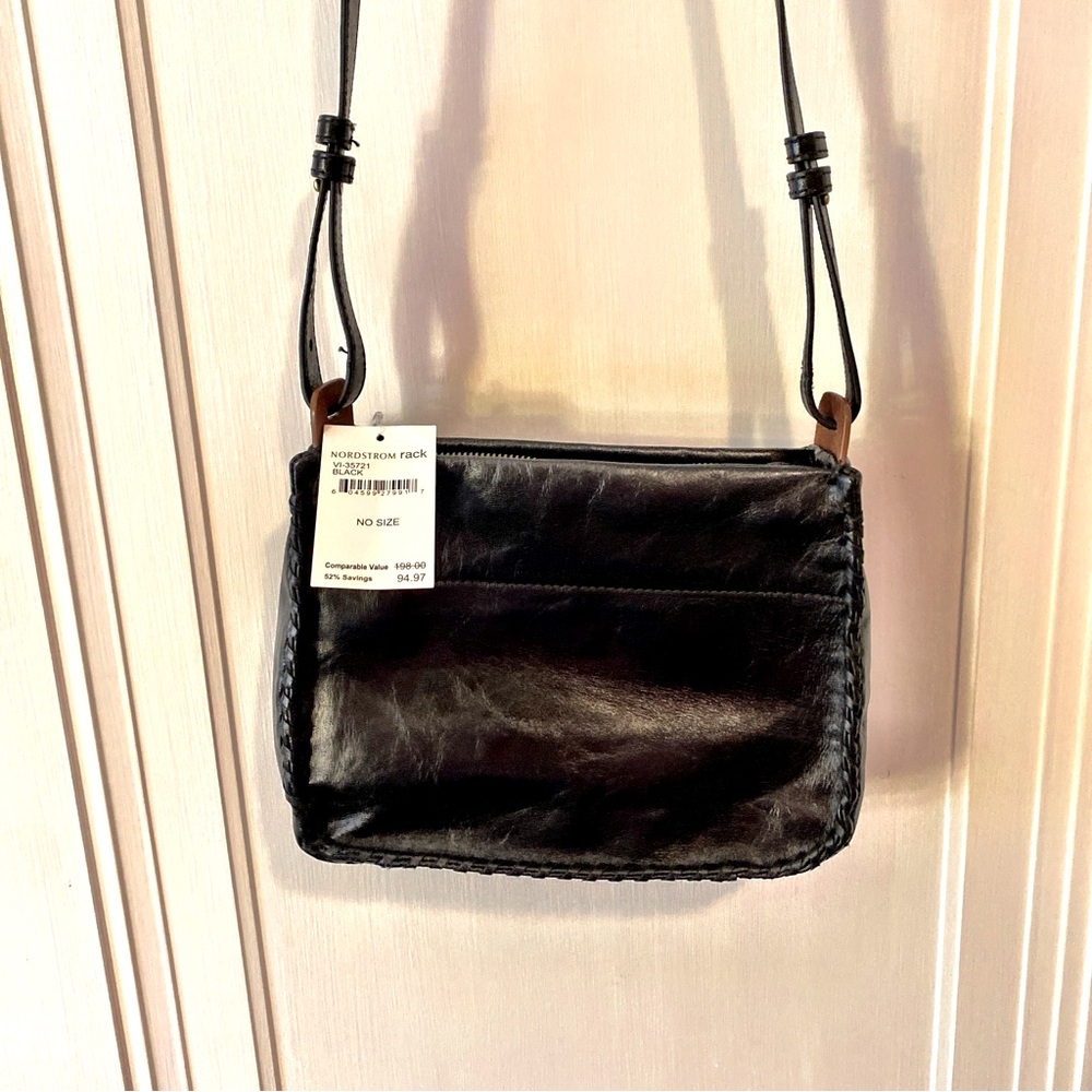 NWT Hobo International Black Leather Small Crossbody Bag